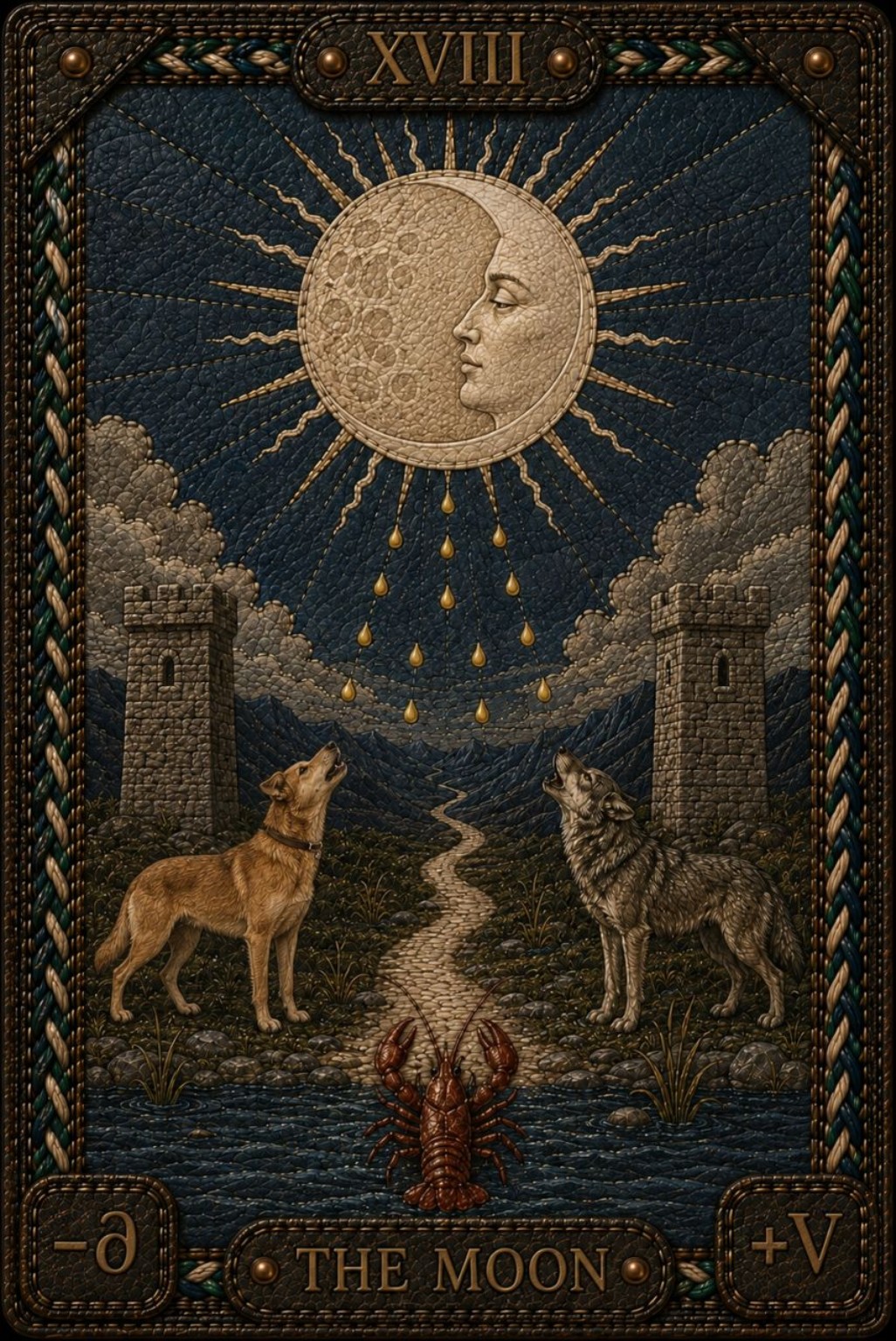 Луна, XVIII — авторская карта Таро Павла Медведева
